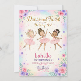 Aangepaste Ballerina Verjaardag Uitnodiging