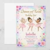 Aangepaste Ballerina Verjaardag Uitnodiging (Voorkant / Achterkant)