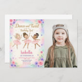 Aangepaste Ballerina Verjaardag Uitnodiging (Voorkant / Achterkant)