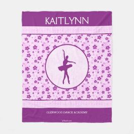 Aangepaste ballet danser Paars hart Fleece Deken