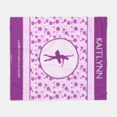 Aangepaste ballet danser Paars hart Fleece Deken (Voorkant (Horizontaal))