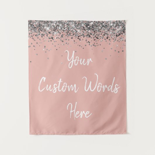 Aangepaste ballet roze zilver gepersonaliseerde fo wandkleed (Voorkant)