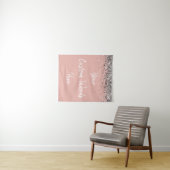 Aangepaste ballet roze zilver gepersonaliseerde fo wandkleed (In Situ (horizontaal))
