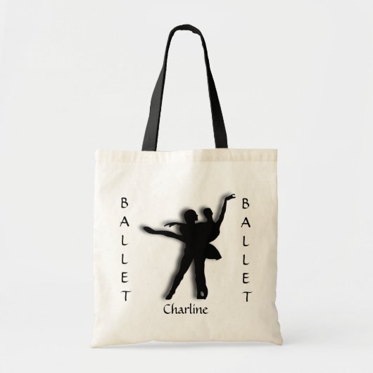 Aangepaste ballet Silhouette Canvas tas (Voorkant)