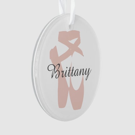 Aangepaste ballet Slipper Ballerina Dance Center N Ornament (voorkant)