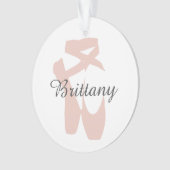 Aangepaste ballet Slipper Ballerina Dance Center N Ornament (voorkant)
