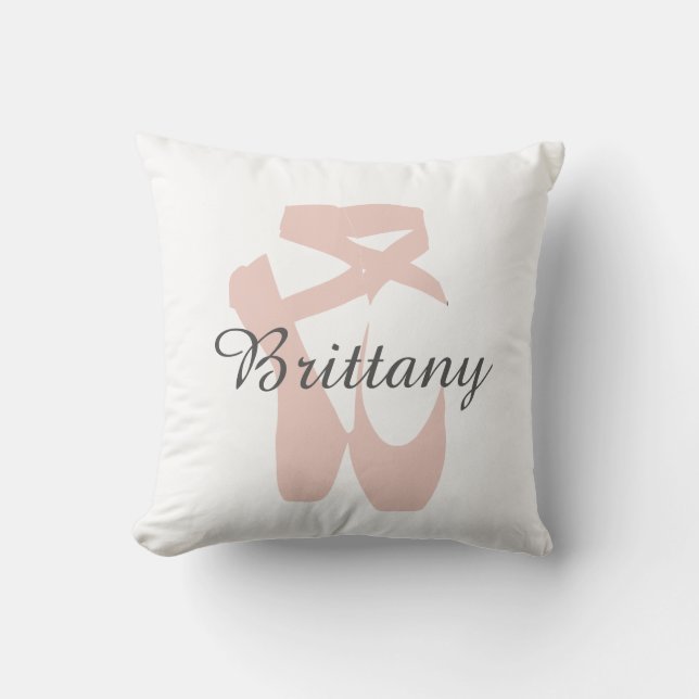 Aangepaste Ballet Slipper Ballerina Dans Centrum N Kussen (Voorkant)