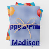 Aangepaste ballons Happy Birthday Inpakpapier Vel (In situ)