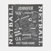 Aangepaste balswerstijl netball chalkboard fleece deken (Voorkant)
