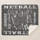 Aangepaste balswerstijl netball chalkboard sherpa deken (Voorkant (horizontaal))