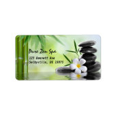 Aangepaste Bamboe Zen Stones Water Plumeria Etiket (Voorkant)