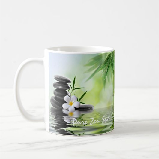 Aangepaste Bamboe Zen Stones Water Plumeria Koffiemok (Links)