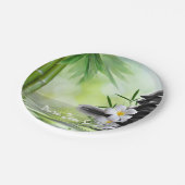 Aangepaste Bamboe Zen Stones Water Plumeria Papieren Bordje (Gekanteld)