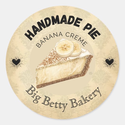 Aangepaste Banana Cream Pie Labels | gepersonalise (Voorkant)