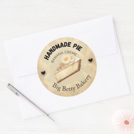 Aangepaste Banana Cream Pie Labels | gepersonalise (Envelop)