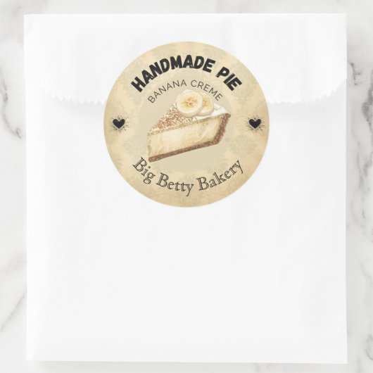 Aangepaste Banana Cream Pie Labels | gepersonalise (Tas)