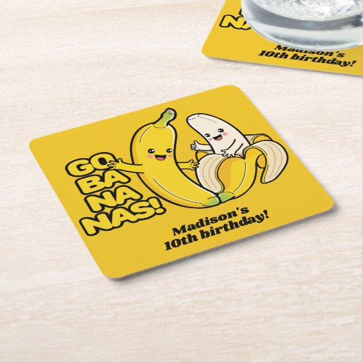 Aangepaste Bananas-tekst Kartonnen Onderzetters (Schuin)