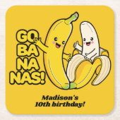 Aangepaste Bananas-tekst Kartonnen Onderzetters (Voorkant)
