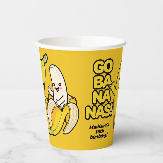 Aangepaste Bananas-tekst Papieren Bekers (Links)