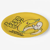 Aangepaste Bananas-tekst Papieren Bordje (Gekanteld)