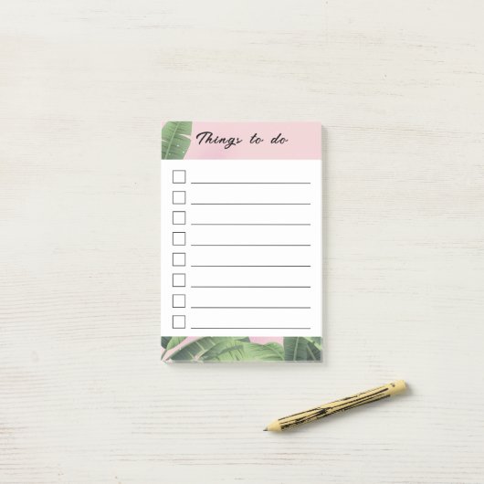 Aangepaste Bananenbladeren Post-it® Notes (Op bureau)