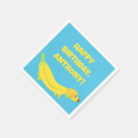 Aangepaste bananenpartij servet (Hoek)