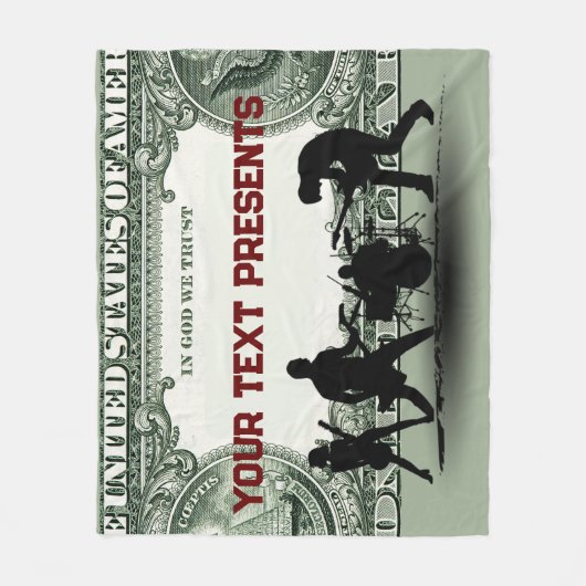 Aangepaste band en geld fleece deken (Voorkant)