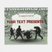 Aangepaste band en geld fleece deken (Voorkant (Horizontaal))