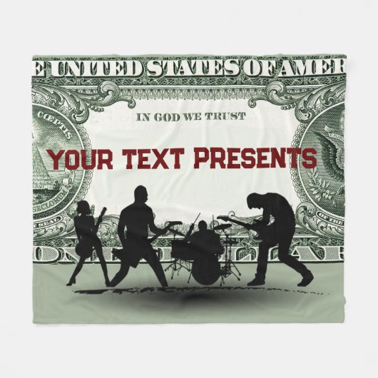 Aangepaste band en geld fleece deken (Voorkant (Horizontaal))