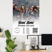 Aangepaste Band-foto-Logo QR-code Gigons-datums Poster (Thuiskantoor)
