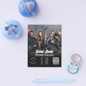 Aangepaste band foto Logo QR Gigs Tour Dates Black Flyer (Enkel)