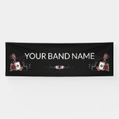 Aangepaste band Merch Rockabilly Tattoo Vinyl Bann Spandoek (Horizontaal)