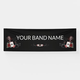 Aangepaste band Merch Rockabilly Tattoo Vinyl Bann Spandoek
