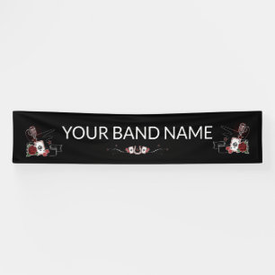 Aangepaste band Merch Rockabilly Tattoo Vinyl Bann Spandoek