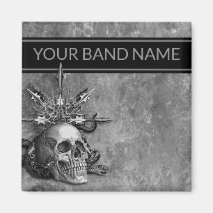 Aangepaste band Merch Skull Heavy Metal Music Mag Magneet