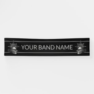 Aangepaste band Merch Skull Metal Rock Show Music Spandoek