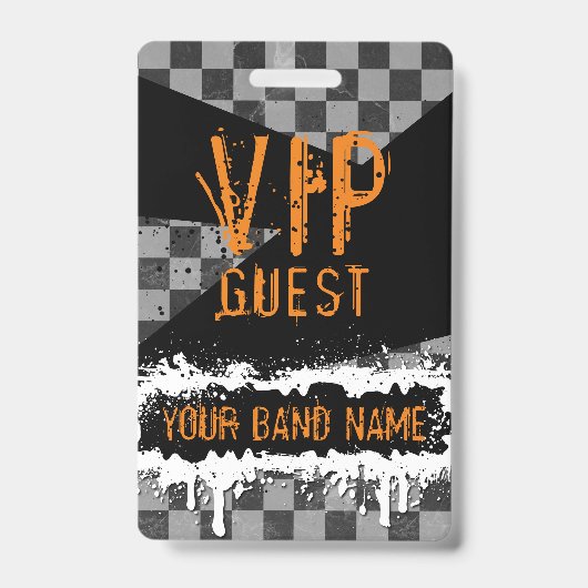 Aangepaste band Merch VIP Lanyard Punk Rock Backst Badge (Voorkant)