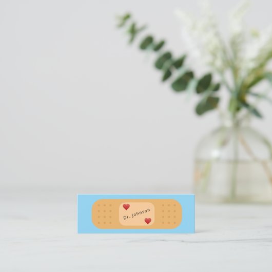 Aangepaste Bandaid Patch Medische Professionals Mini Visitekaartje (Staand voorkant)