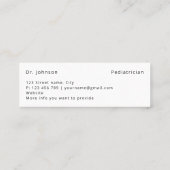 Aangepaste Bandaid Patch Medische Professionals Mini Visitekaartje (Achterkant)