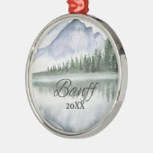 Aangepaste Banff Bergmeer Bomen Metalen Ornament (Links)