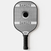 Aangepaste Banger Gevaar Zilver Gepersonaliseerd Pickleball Paddle (Voorkant)