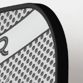 Aangepaste Banger Gevaar Zilver Gepersonaliseerd Pickleball Paddle (Links Detail)