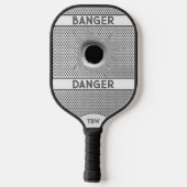 Aangepaste Banger Gevaar Zilver Gepersonaliseerd Pickleball Paddle (Achterkant)