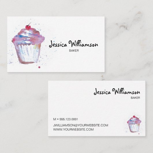 Aangepaste banketbakkerij visitekaartje (Voorkant / Achterkant)