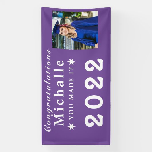 Aangepaste banner, gepersonaliseerd foto Afstudere Spandoek (Verticaal)