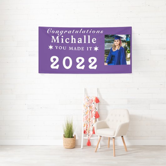 Aangepaste banner, gepersonaliseerd foto Afstudere Spandoek (Insitu)