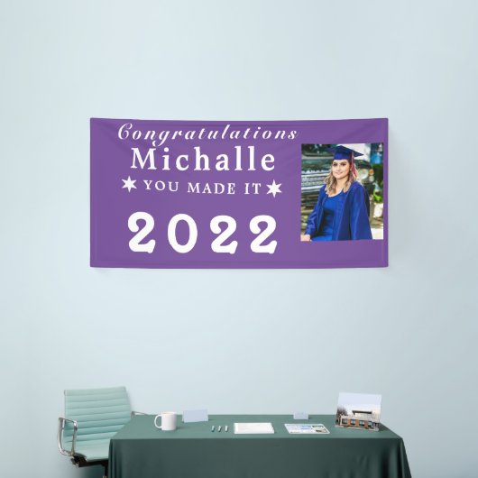 Aangepaste banner, gepersonaliseerd foto Afstudere Spandoek (Beurs)