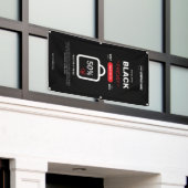 Aangepaste banner met logo voor terug naar vrijdag (Buitenkant Gebouw)