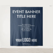 Aangepaste Banner Sign Eenvoudige Business Logo Si Wandkleed (Voorkant)