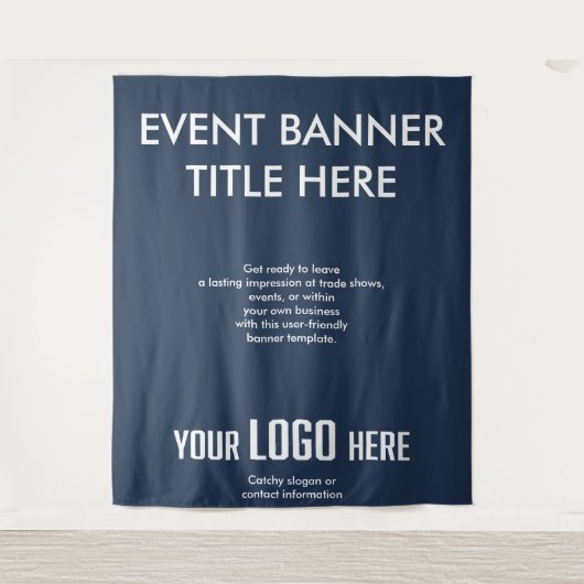 Aangepaste Banner Sign Eenvoudige Business Logo Si Wandkleed (Voorkant)